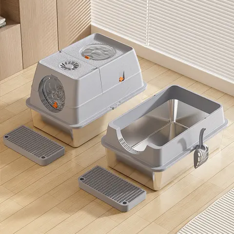 Detachable Semi-Enclosed Cat Litter Box