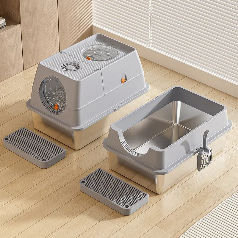 Detachable Semi-Enclosed Cat Litter Box