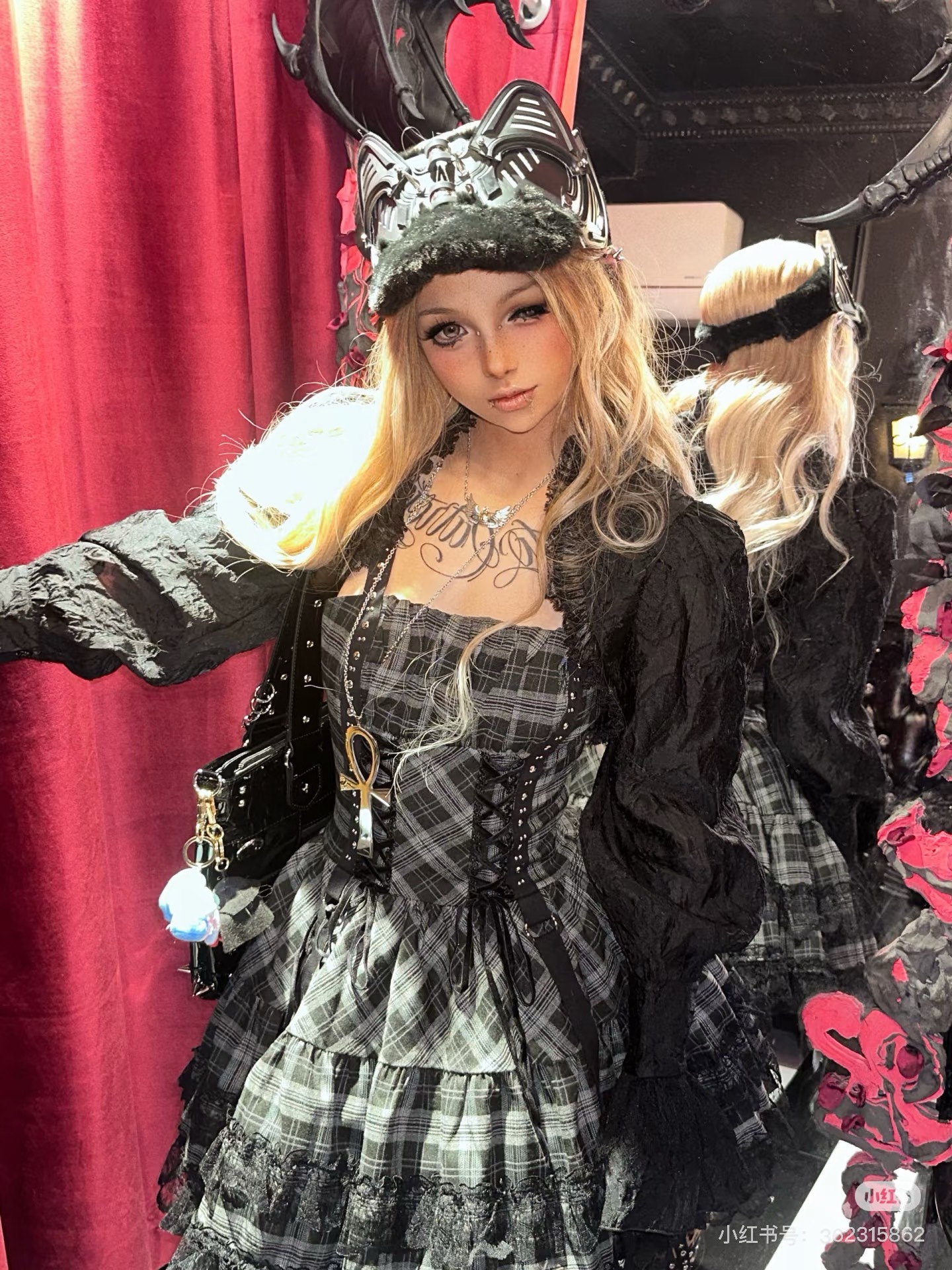 Black Gray Plaid Lace Dress For Women Summer New Gray - Shop at LoveMi