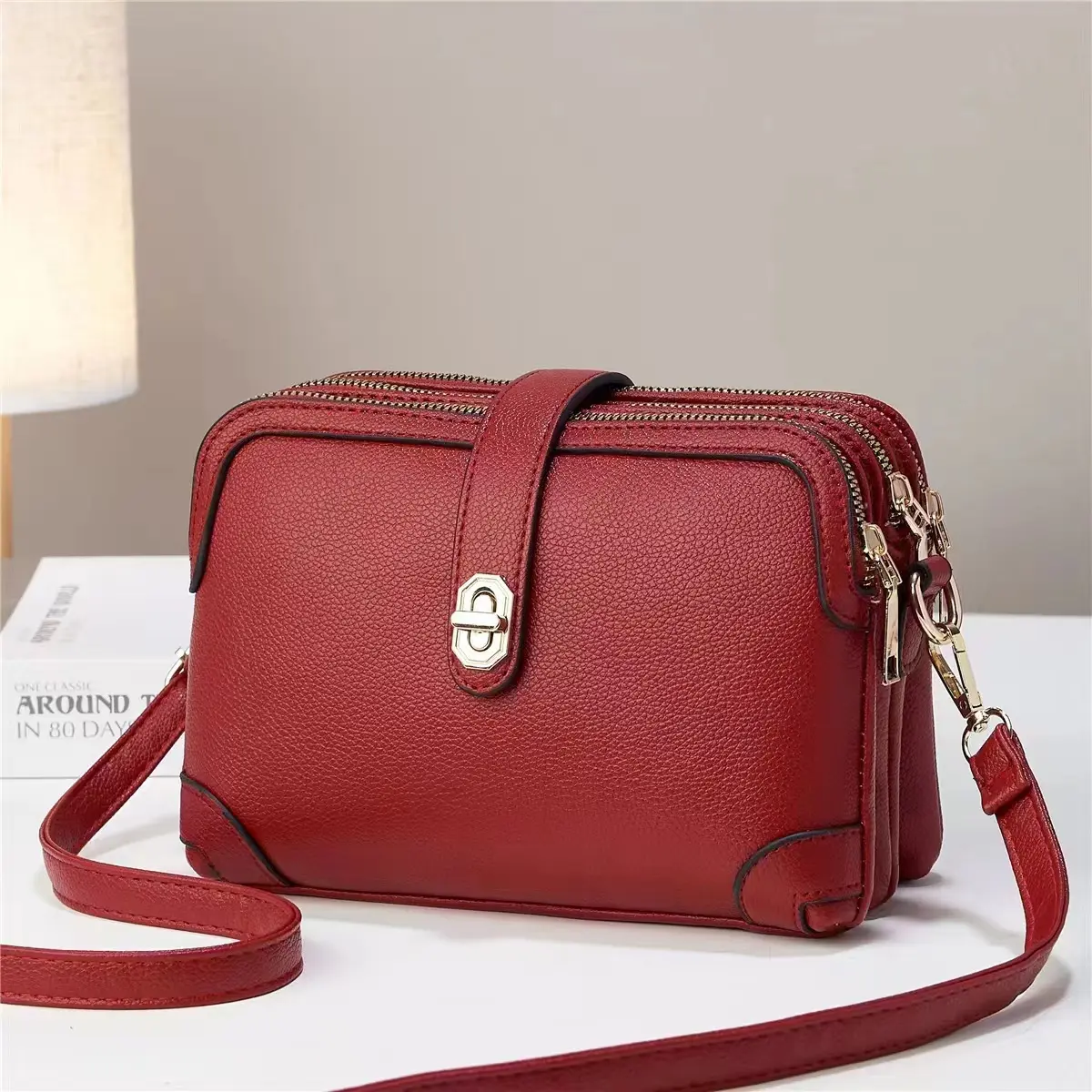 Multi-layer Lychee Pattern Simple Texture Soft Leather