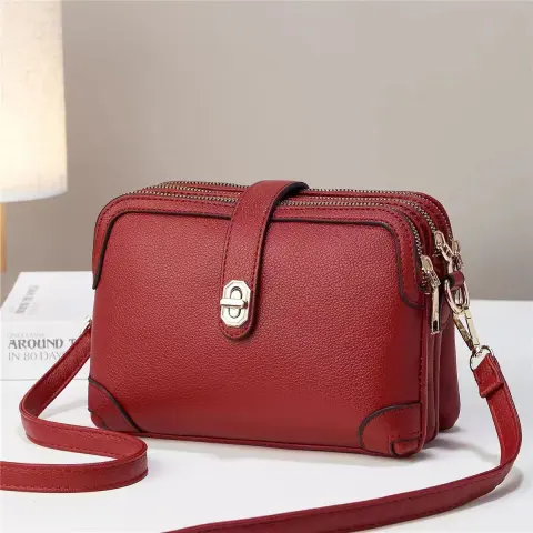 Multi-layer Lychee Pattern Simple Texture Soft Leather Western Style