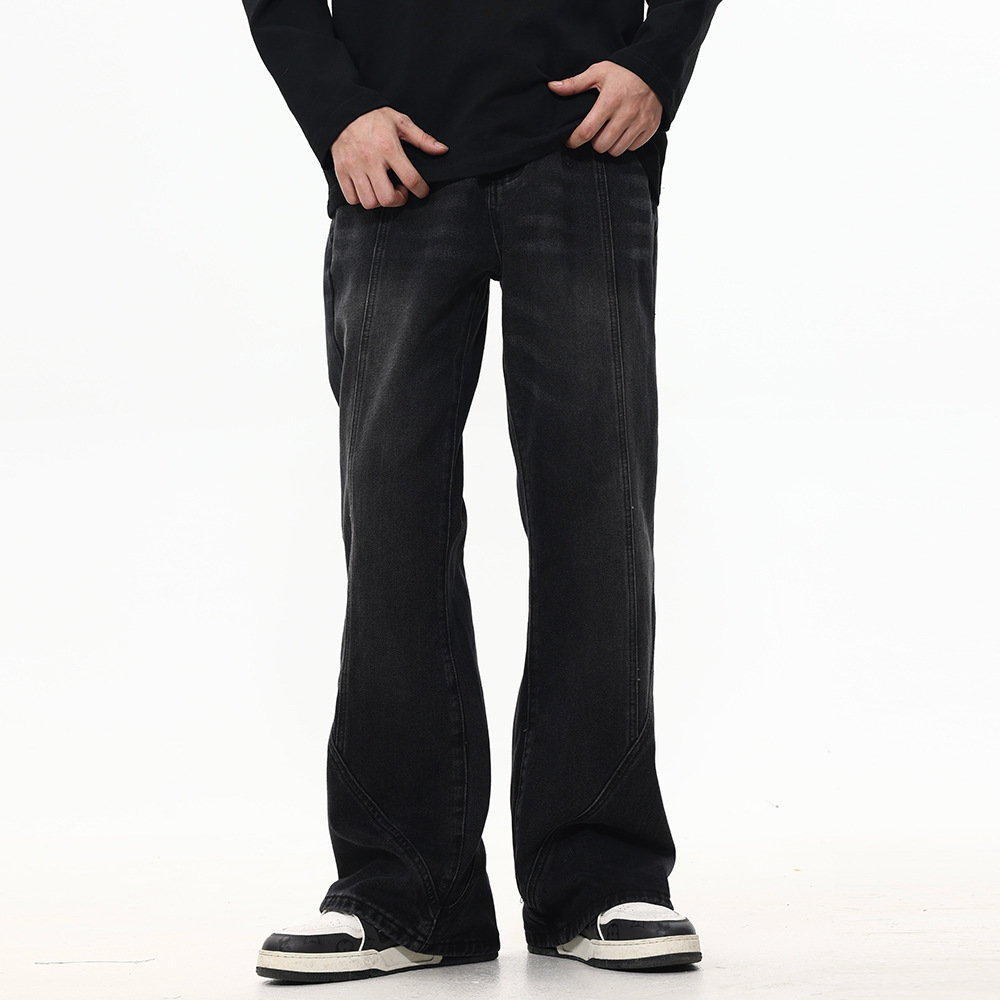 Men's Casual Loose Fitting Fashion Slightly Flared Jeans