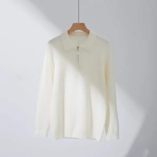 Sweater Pullover Long Sleeve Sweater White - Shop at LoveMi