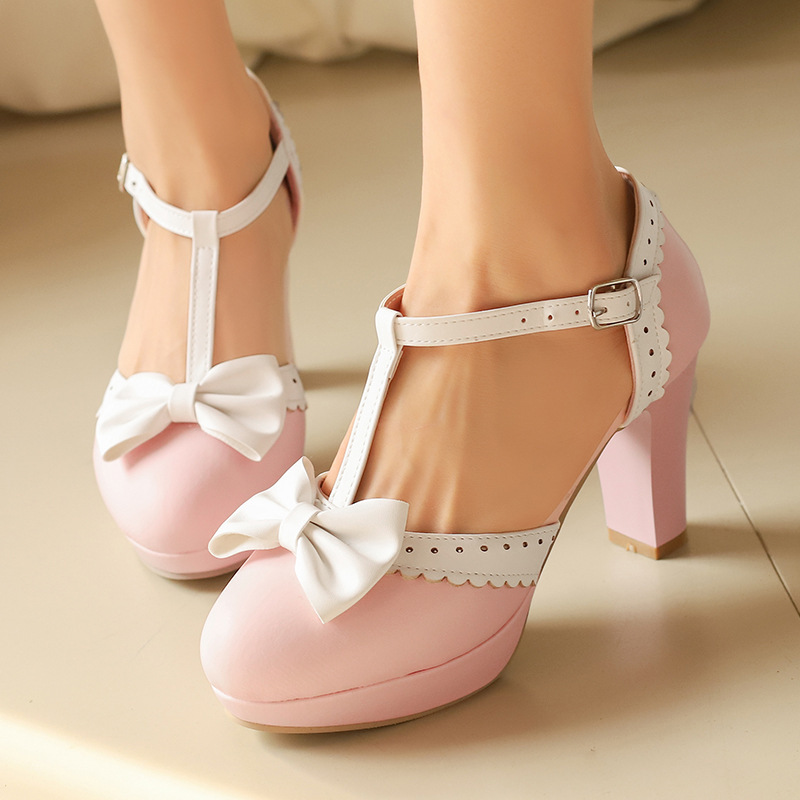 Bow-embellished Closed-toe Hollow-out High-heeled Sandals