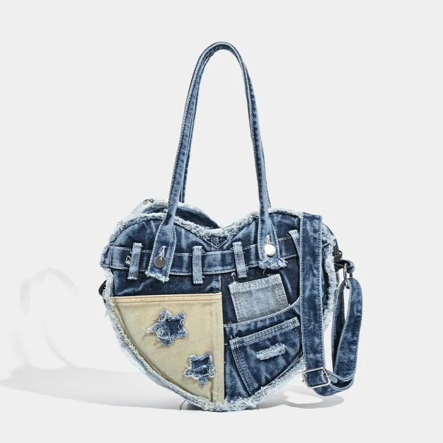 Denim Bag High grade Large Capacity Underarm Bag Special interest Design Blue - Shop at LoveMi