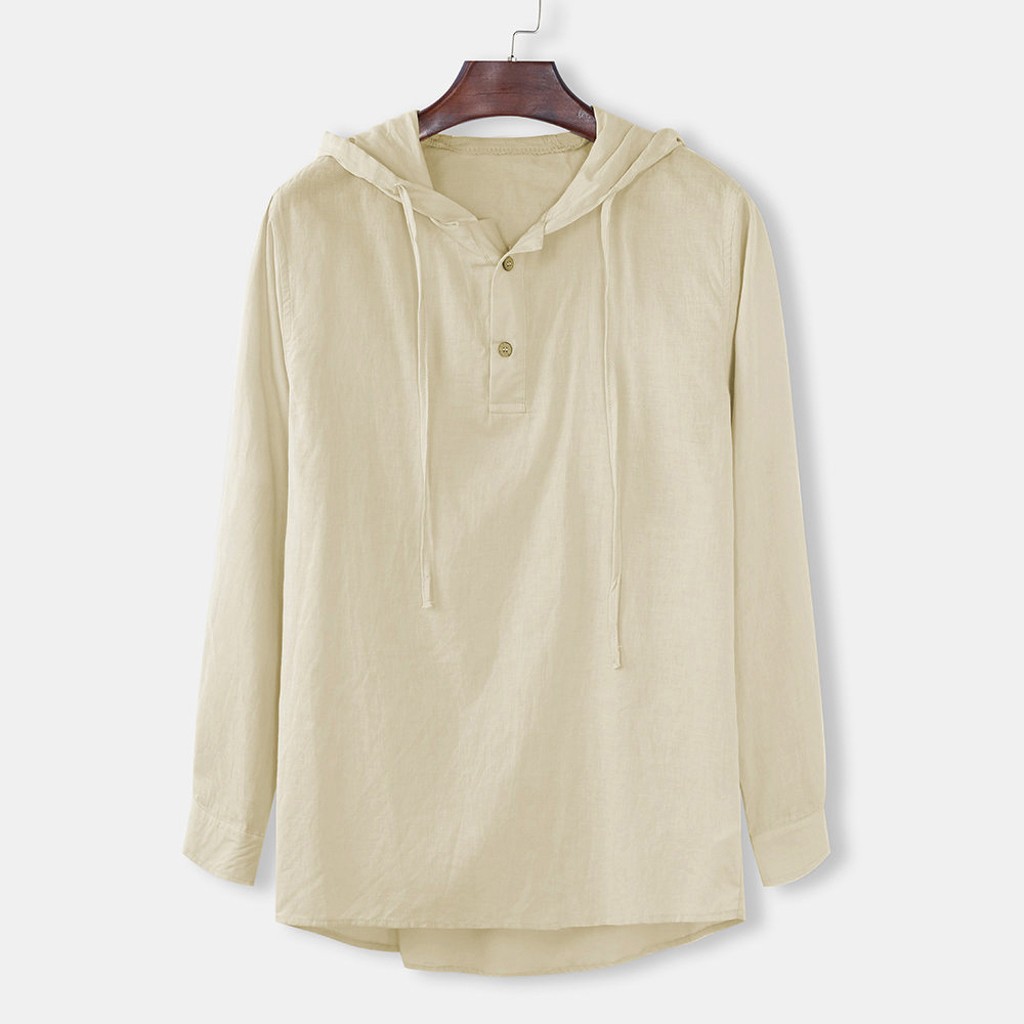 Title 11, Solid color hooded long sleeve shirt