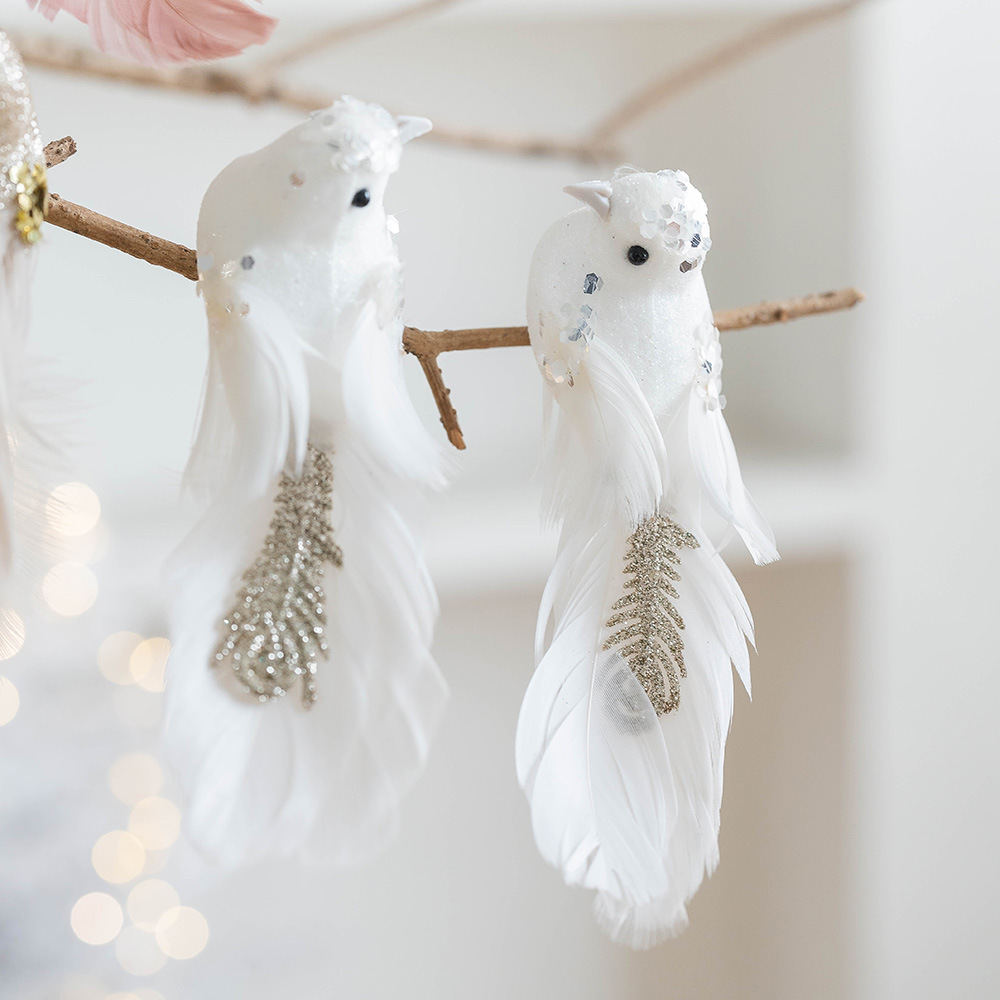 Simulation foam feather bird decoration christmas tree