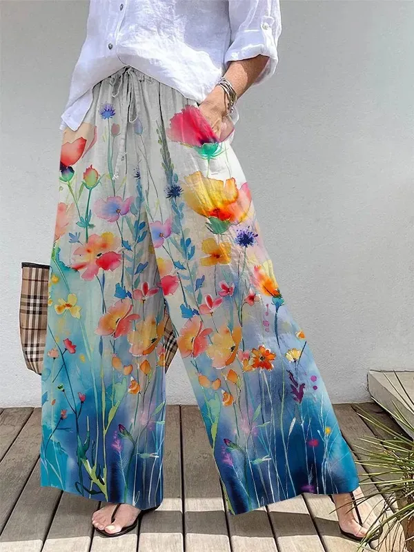 3D Wide Leg Culottes Loose Summer Women's Clothing Quick-drying Breathable - 5Color-Xl