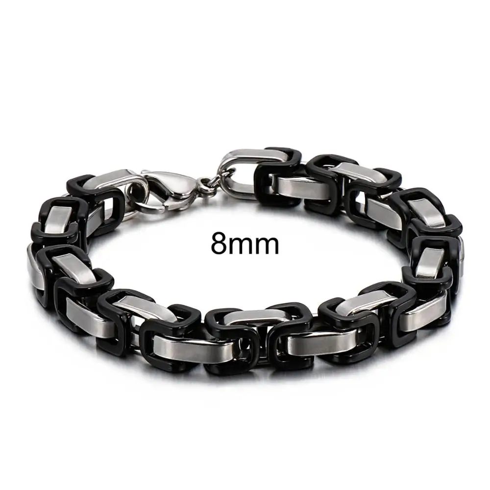 Electroplated Black And Golden Men's Bracelet Punk