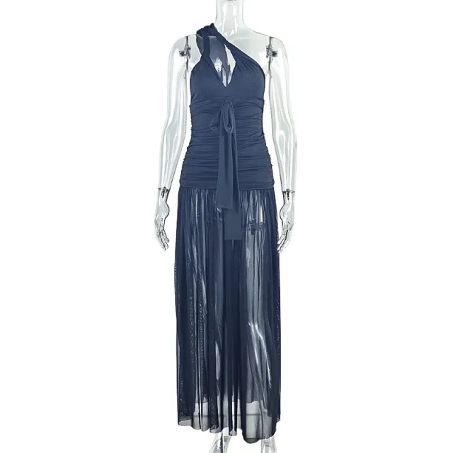 Irregular Skirt Slash Neck Backless Figure hugging Long Dress Black - Shop at LoveMi