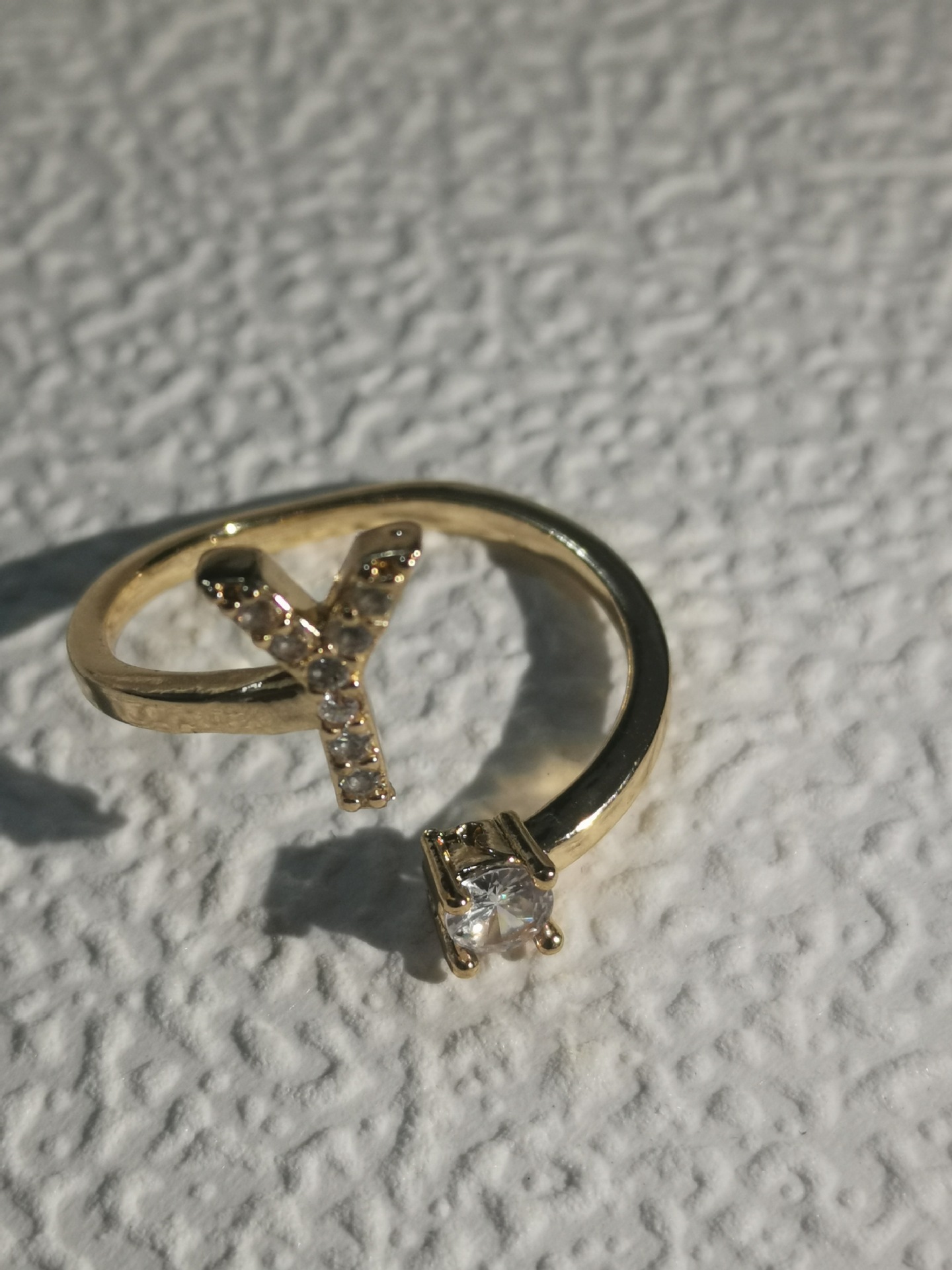 Letters Zircon Micro-inlaid Fashion Trendy Jewelry Ring