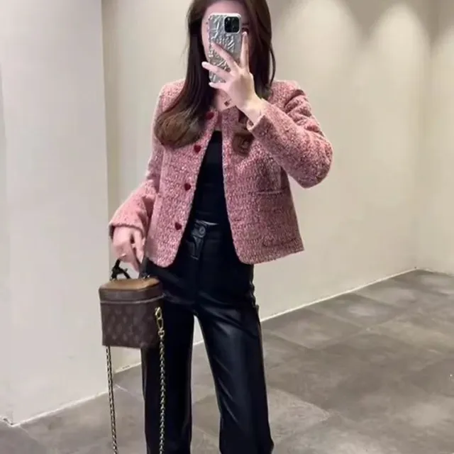 Womens Cropped Jacket Pink - Shop at LoveMi