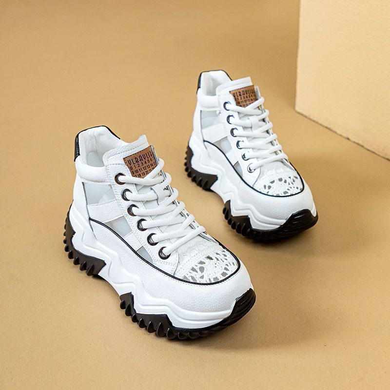 Lace-up Platform Height-increasing Shoes For Women