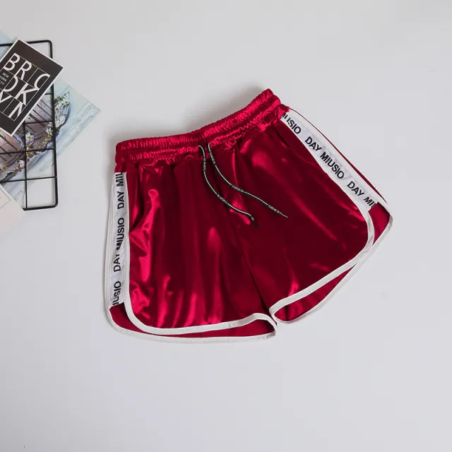 Loose Slimming Plump Girls Plus Size Elastic Waist Leisure Pajamas Wide Leg Hot Pants Outer Wear Wine Red - Shop at LoveMi