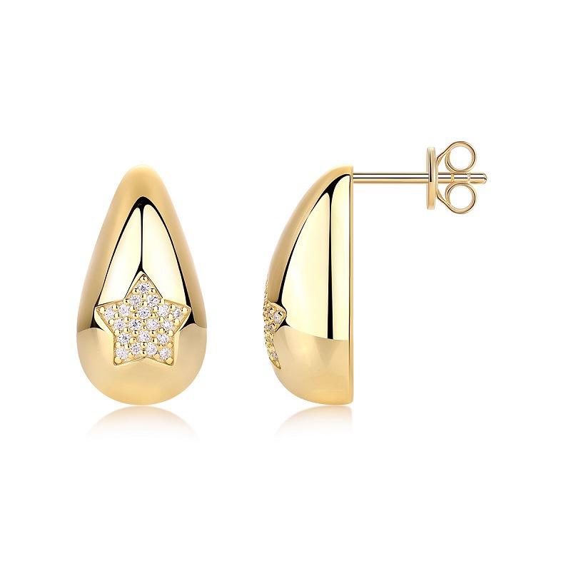 Golden Ins Style Personalized Fashion Moissanite Earrings