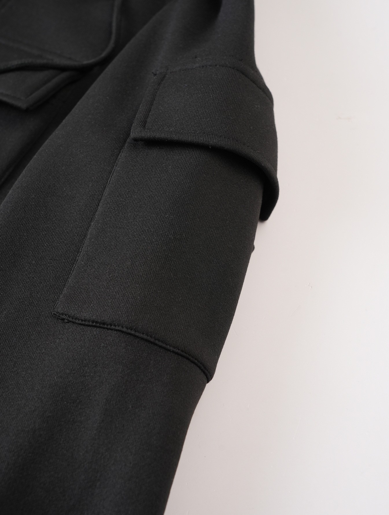 Men's Utility-Pocket Quarter-Zip Hoodie - sleeve flap pocket and fabric stitching