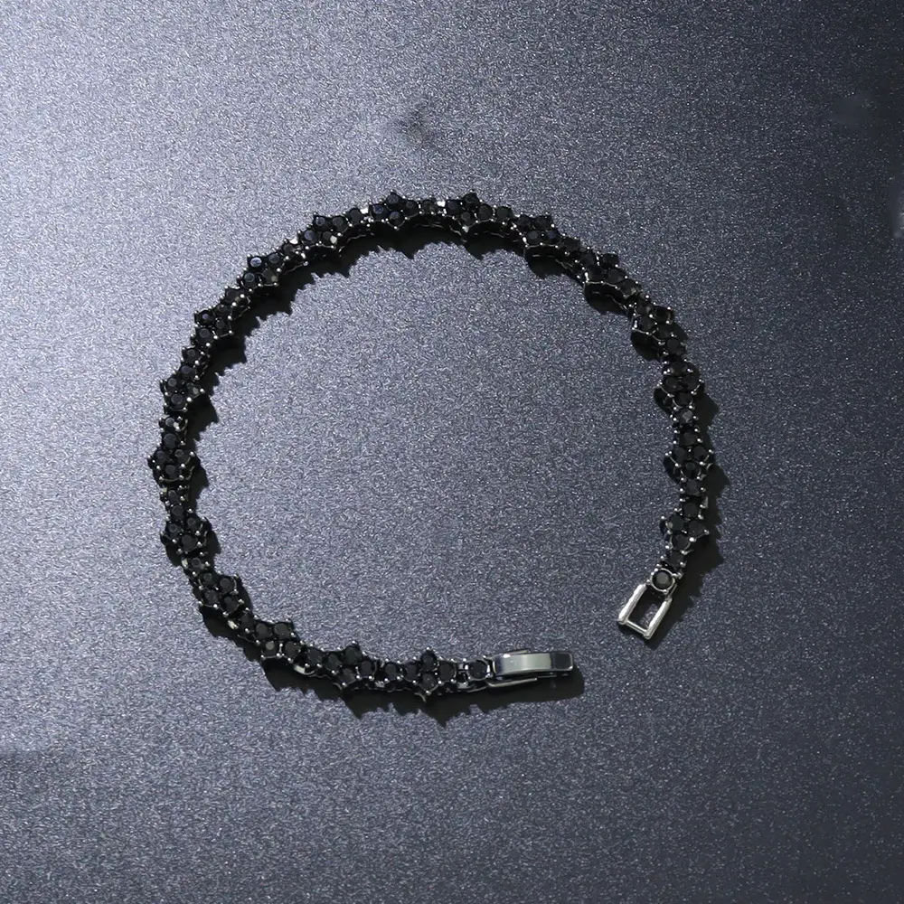 Flower-shaped Cross Tennis Chain Bracelet