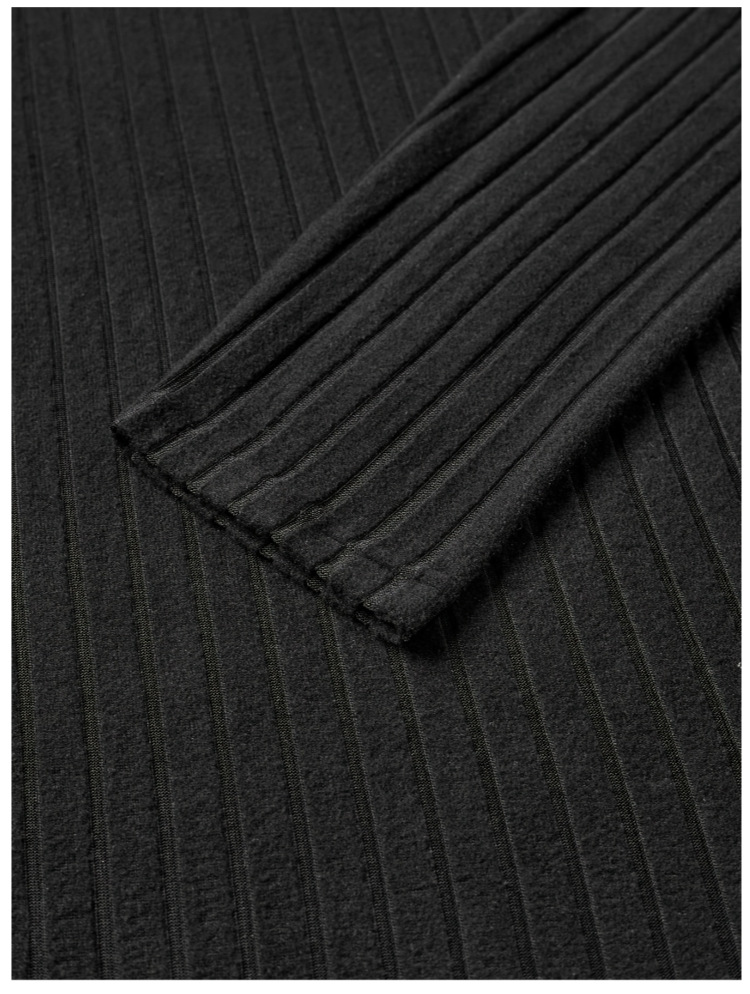 Men's ribbed V-neck sweater detail