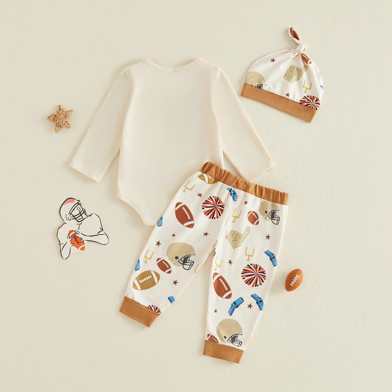 Infant And Toddler Cotton Long-sleeve T-shirt With A Rugby Print