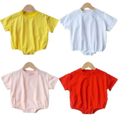 Summer Short Sleeve Triangle Rompers Loose