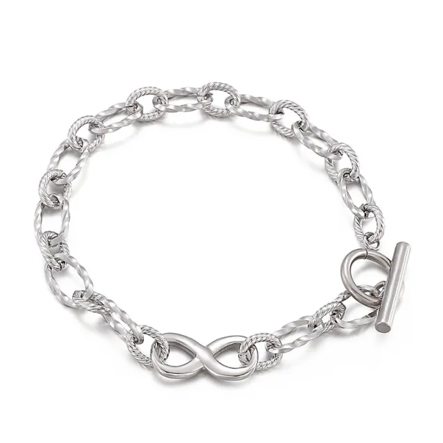Peach Heart Stitching Chain Hollow Heart Stainless Steel Bracelet Kb149757Z - Shop at LoveMi
