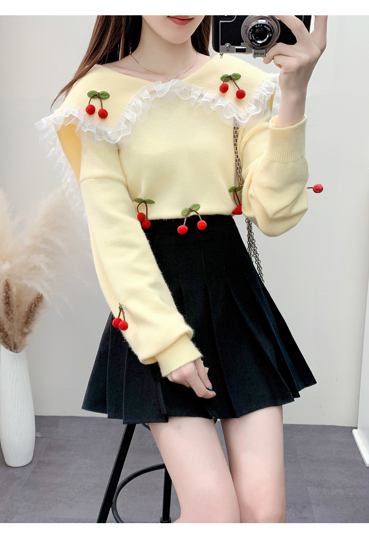 Title 9, Fashionable and Lovely Milk Style Sweater Pleat...