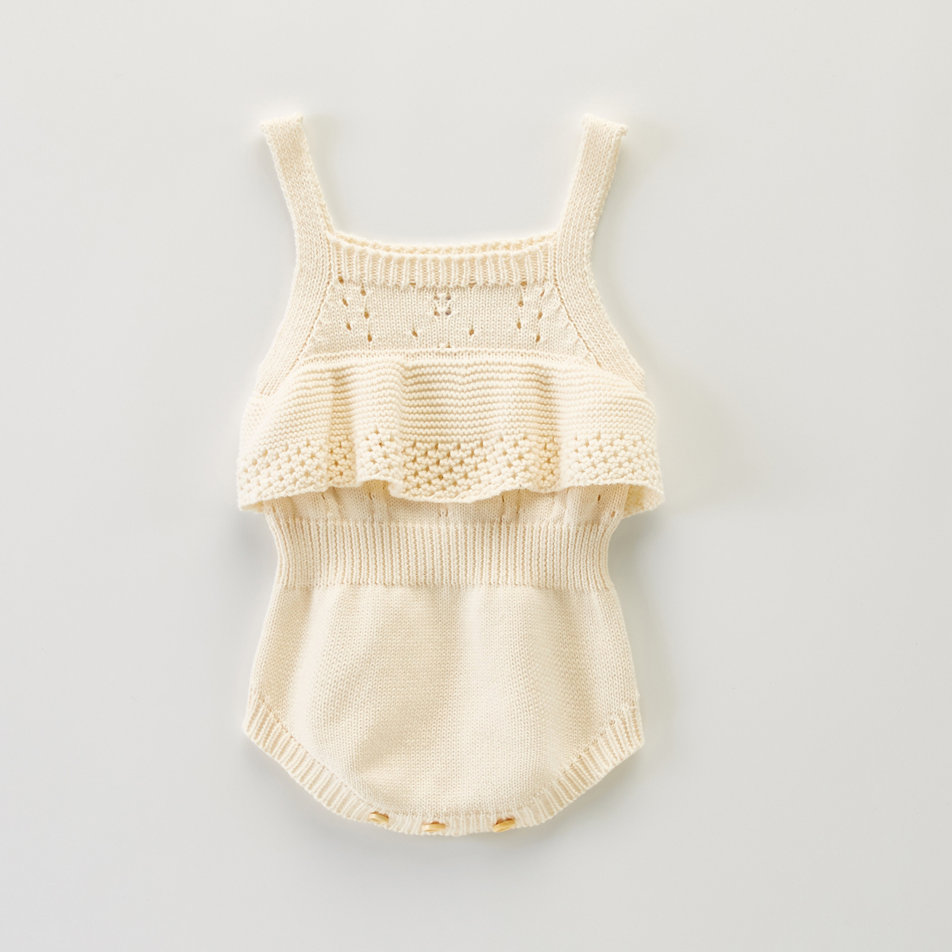 Summer Baby Girl Spaghetti Strap Knitted Romper