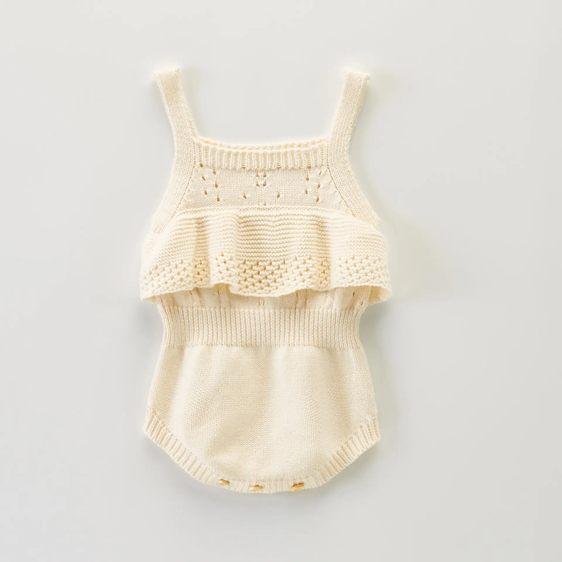 Summer Baby Girl Spaghetti Strap Knitted Romper