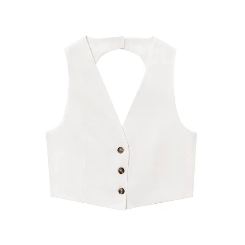 Summer European And American Style Solid Color Open Design Vest - Picture Color-M