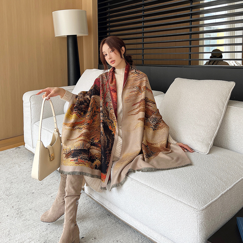 Artificial Cashmere Scarf Elegant Shawl Fashion High Sense - Image 7