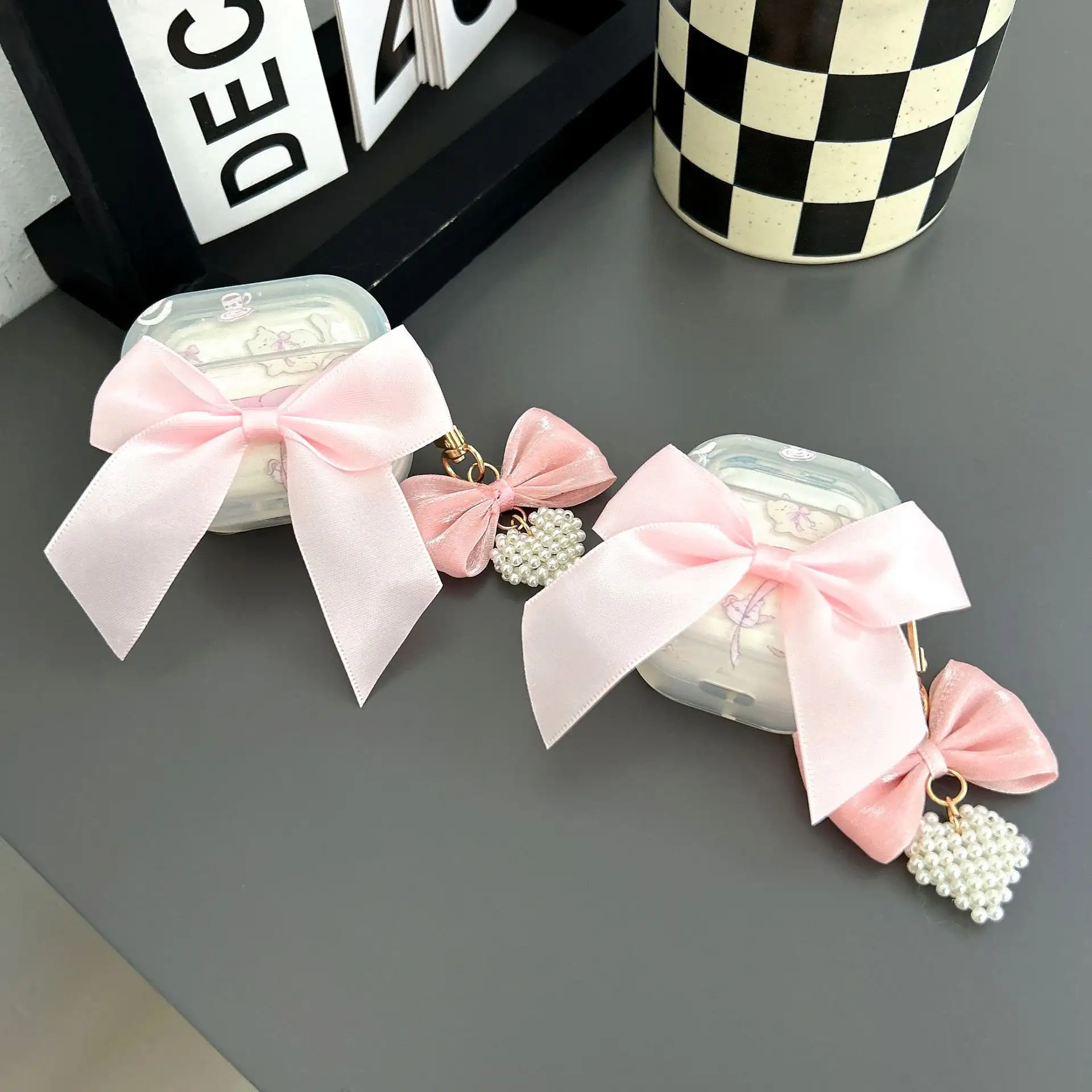 Bow Protective Case Bluetooth Love Pearl Pendant