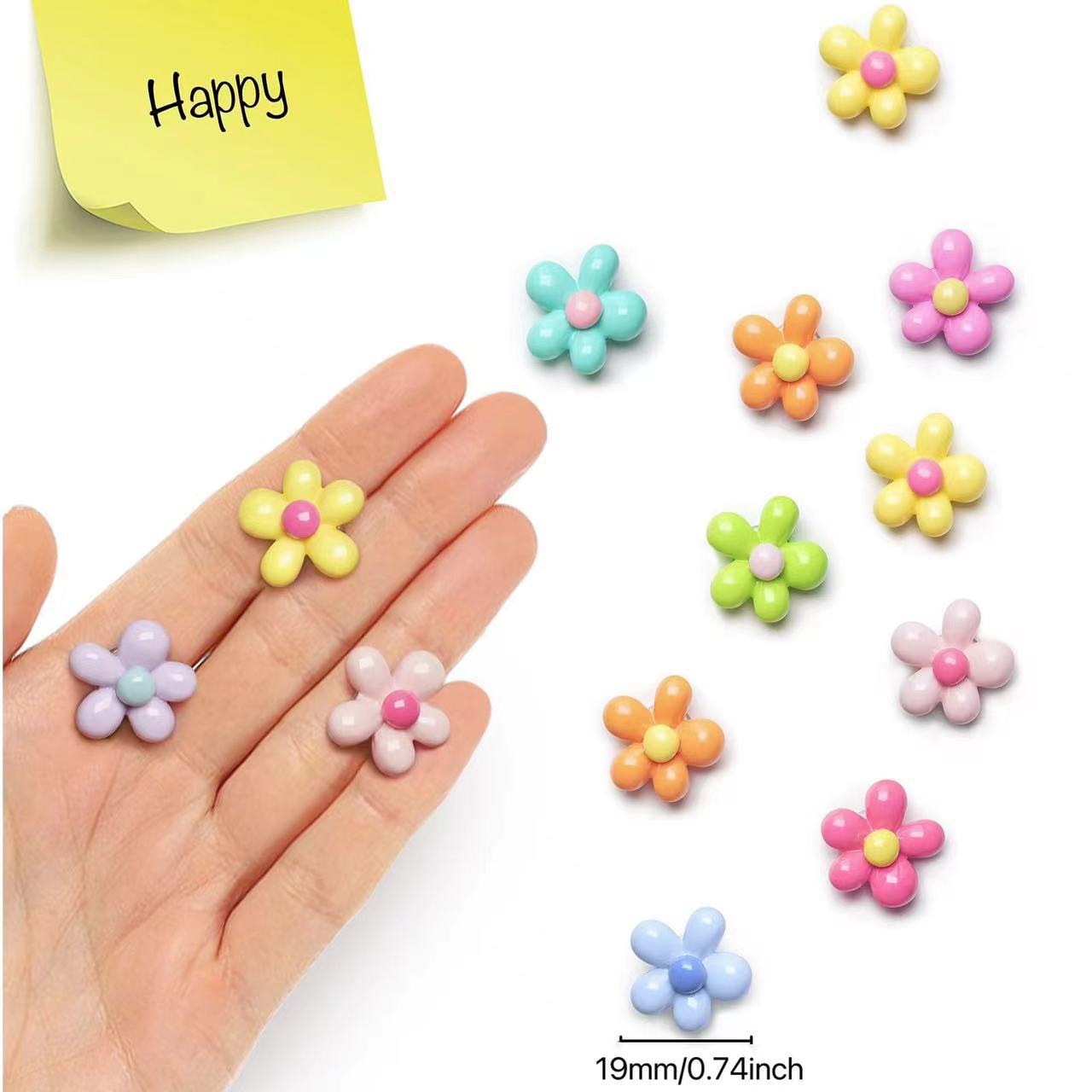 3D Five-Petal Flower Magnetic Fridge Magnet Set