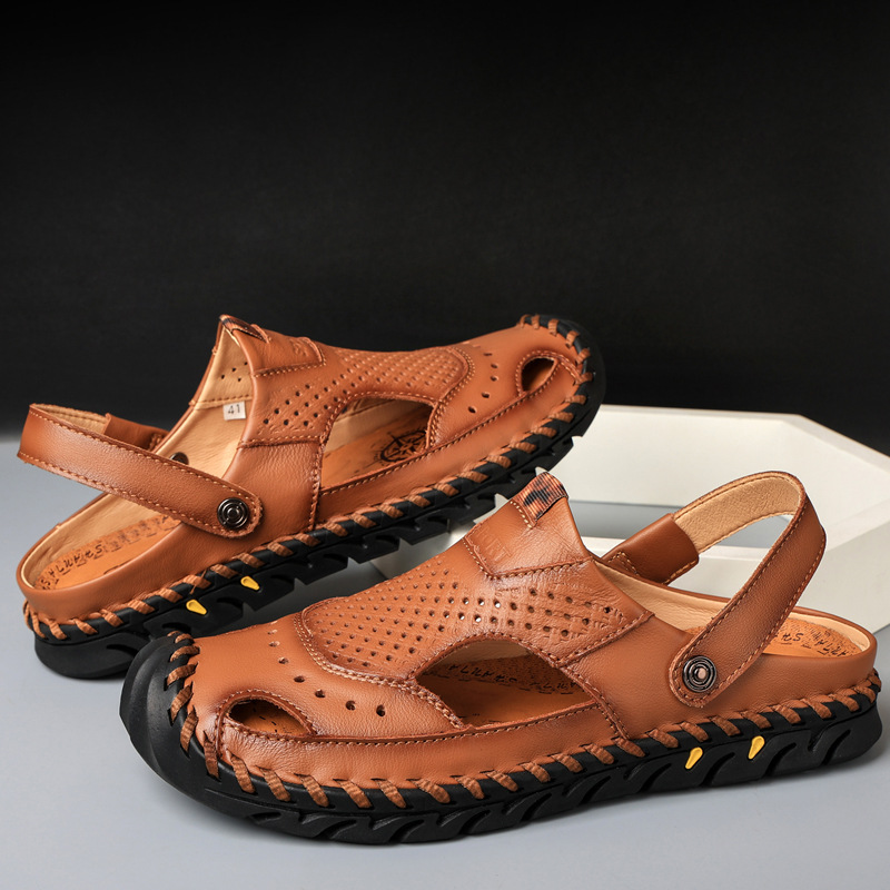 Plus-size Men's Outdoor Casual Hand-sewn Sole Beach Shoes