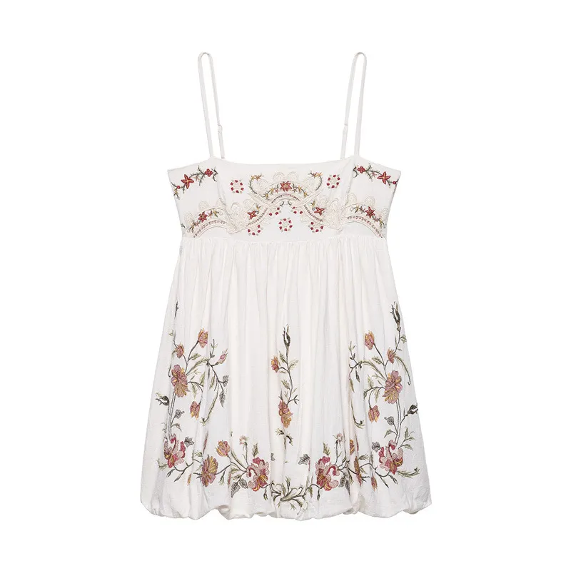 Simplicity Embroidery Short Sling Dress