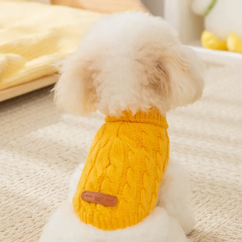Dog Clothes Autumn And Winter Simple Twisted Knitted Sweater