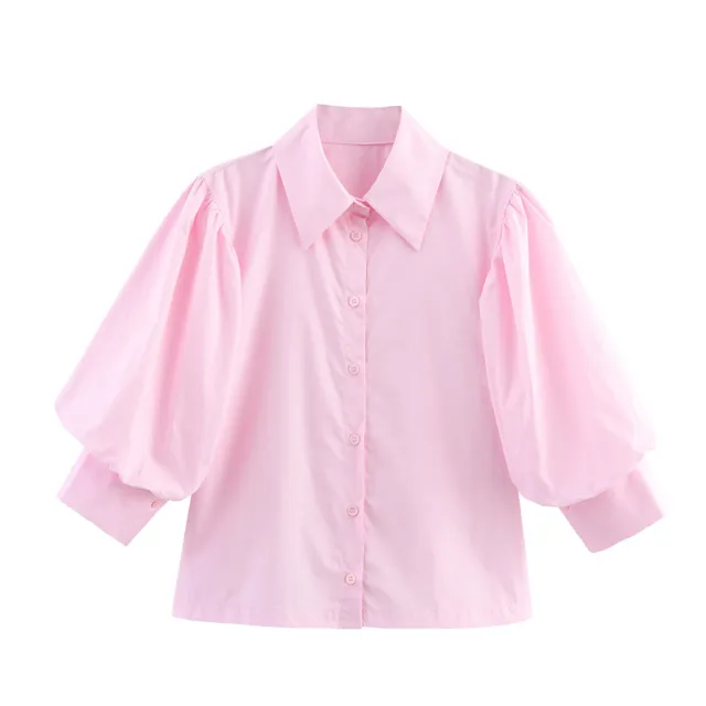 Fashion Casual Loose Women's Wear Long sleeved Shirt Pink - Shop at LoveMi