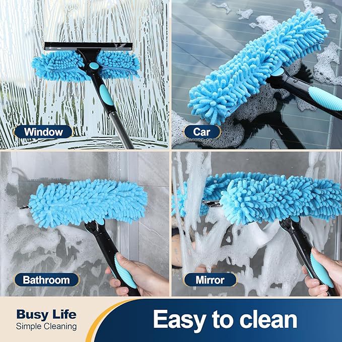 Two-in-one Window Double-sided Scraper Glass Squeegee Housekeeping Cleaning Equipment