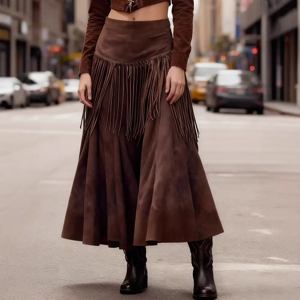 Elegant High-neck Figure-hugging Long-sleeve Knit Skirt