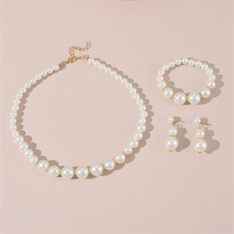 Children's Clavicle Necklace Earring Bracelet Suit