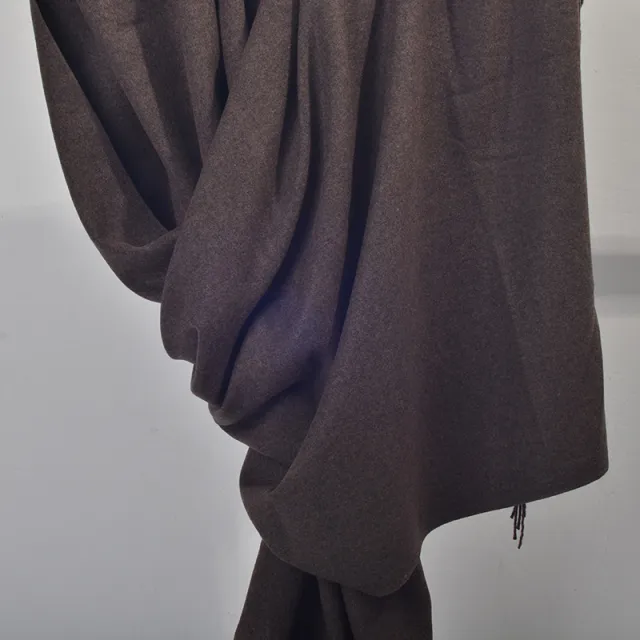 Simple Solid Color Tassel Shawl Autumn And Winter Warm Artificial Cashmere Scarf Coffee - Shop at LoveMi