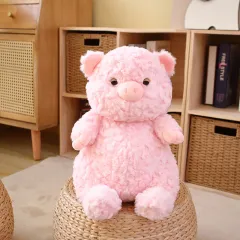 Lazy Series Small Gray Elephant Doll Pig Plush Toy - Pink Pig - View 1