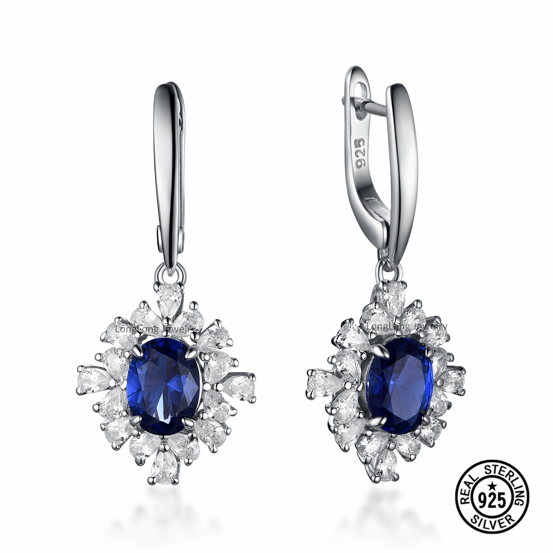 New 925 Sterling Silver Jewelry Suit Trendy Earrings - Image 3