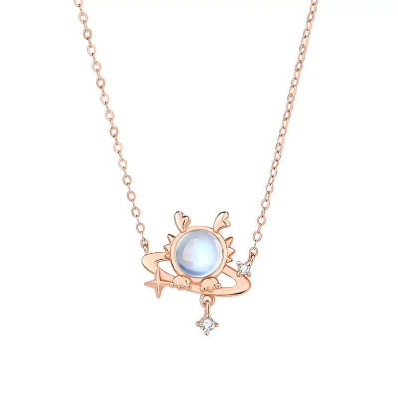 Necklace Women's Sterling Silver Special-interest Design Moonstone