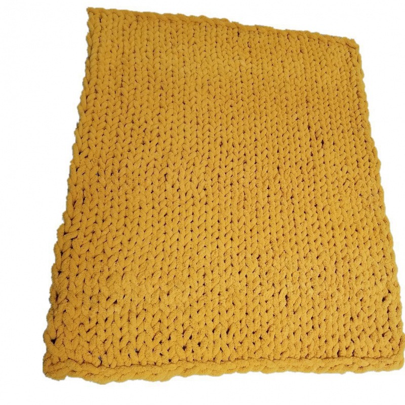 Chenille Knitted Handmade Throw Blanket