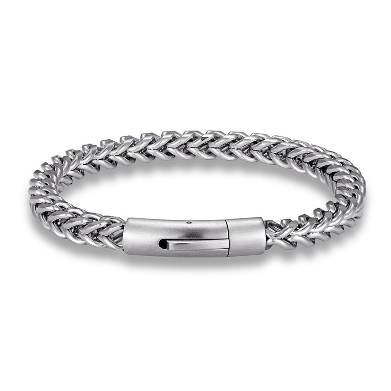 Stainless Steel Bracelet 6MM Vintage Gray Keel Chain Men