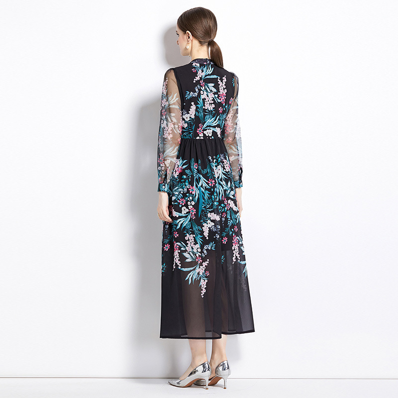 High-Waist Long-Sleeve Dress, picture 3 of 8