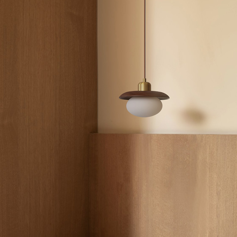 Remote Control Three-color Bedroom Bedside Log Chandelier - Image 8