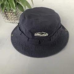 Women's Fashion Breathable Sun Protection Drawstring Big Brim Fisherman Hat - Navy - View 1
