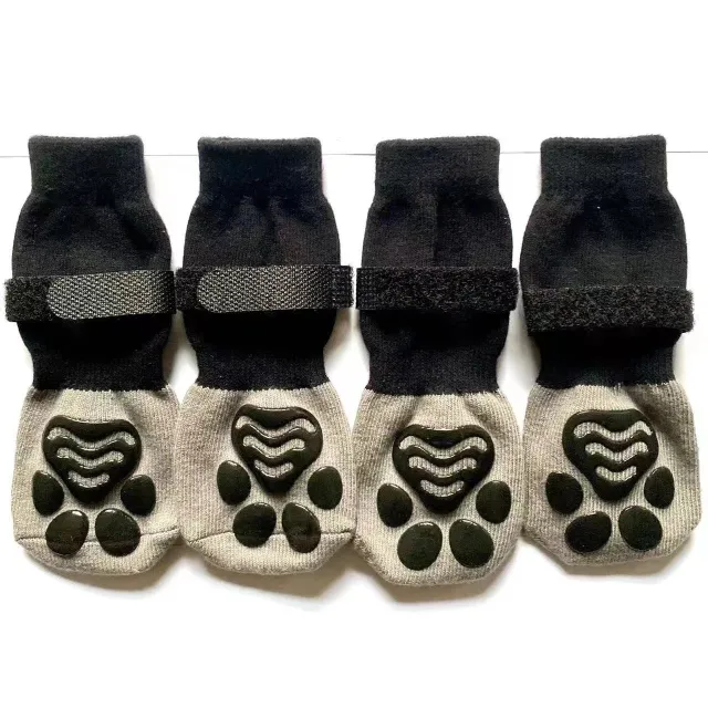 Pet Cat Dog Outdoor Non slip Waterproof Sock Shoes Black Footprints - Shop at LoveMi