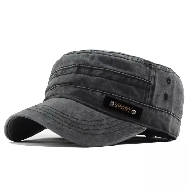 Flat-brim Sunshade Baseball Cap Outdoor Breathable Distressed